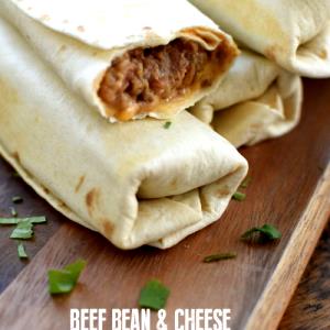 2 Pieces Burrito with Beans, Cheese and Meat