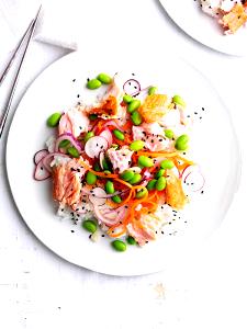 2 Pieces Sushi, Smoked Salmon Salad