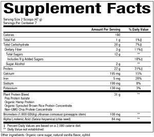 2 scoops (46 g) Vegan Protein Factors