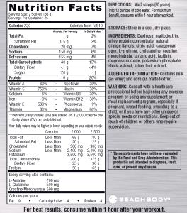 2 scoops (60 g) Results and Recovery Formula