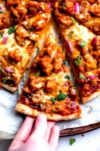 2 slices BBQ Chicken Gourmet Pizza