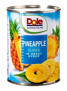 2 Slices Pineapple, Sliced In Syrup