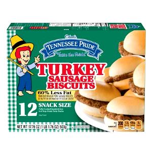 2 snack size Turkey Sausage Biscuits