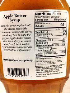 2 tbsp (30 ml) Apple Butter Syrup
