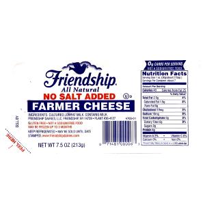 2 Tbsp Farmer Cheese, No Added Salt