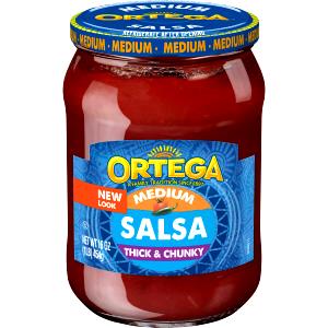2 Tbsp Ortega Salsa - Thick & Chunky Medium (16 Oz)