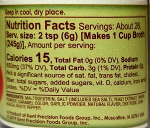 2 tsp dry (6 g) Broth Base & Seasoning