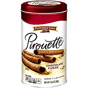 2 wafers Chocolate Fudge Pirouettes Creme-filled Rolled Wafers