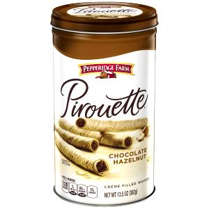 2 wafers Chocolate Hazelnut Creme-filled Pirouettes Rolled Wafers