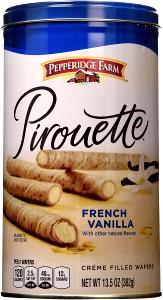 2 wafers French Vanilla Creme-filled Pirouettes Rolled Wafers