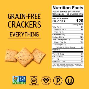 22 crackers (30 g) Baked 12 Grain Crackers