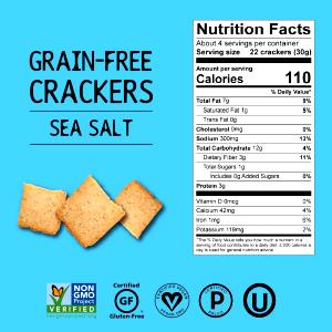 22 crackers (30 g) Grain-Free Crackers - Sea Salt