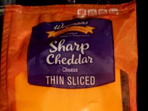 23 Grams Cheddar Cheese, Sharp, Slice