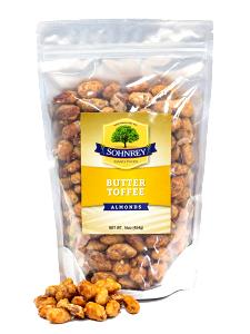 24 almonds (1 oz) Natural Oven Roasted Almonds - Butter Toffee