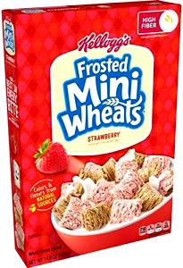 24 Biscuits Frosted Mini-Wheats Cereal With Milk, Strawberry Delight