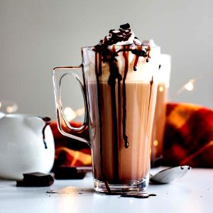 262 Grams MOCHA - Small - Skim Milk - Dark Chocolate - With Non-Fat Whip