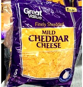 28 Grams Cheddar Cheese, Mild, Shredded
