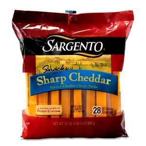 28 Grams Cheddar Cheese, Sharp, Cheese Sticks