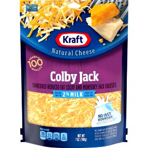 28 Grams Colby & Monterey Jack Cheese, Shredded, 2%Milk