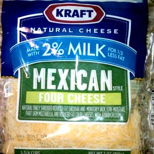 28 Grams Mexican Style Cheese Crumbles, 2% Milk, Reduced Fat
