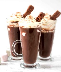 298 Grams HOT CHOCOLATE - Small - 2% Milk - Dark Chocolate - With Whip
