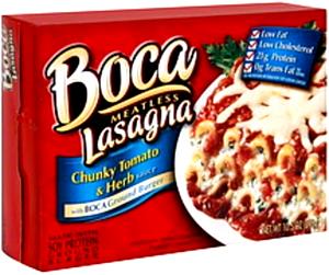 298 Grams Natural Lasagna, Chunky Tomato & Herb With Boca Ground Burger