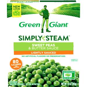 3/4 cup (109 g) Steam Supreme Sweet Garden Peas with Butter Sauce