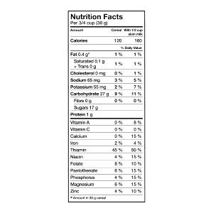 3/4 cup (30 g) Sugar Crisp Cereal