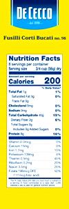 3/4 cup (56 g) Fusilli Bucati