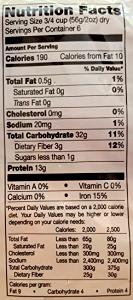 3/4 cup (56 g) Organic Red Lentil Sedanini