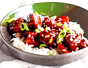 3/4 cup (85 g) Teriyaki Meatless Chicken