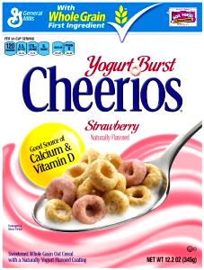 3/4 Cup Berrry Burst Cheerios Cereal With Milk