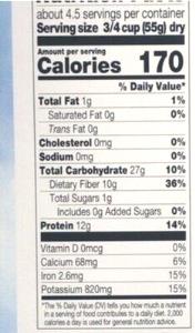 3/4 cup dry (55 g) Black Bean Penne