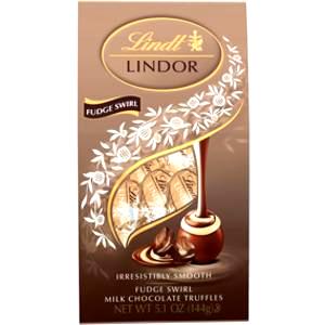 3 balls (36 g) Lindor Fudge Swirl Milk Chocolate Truffles
