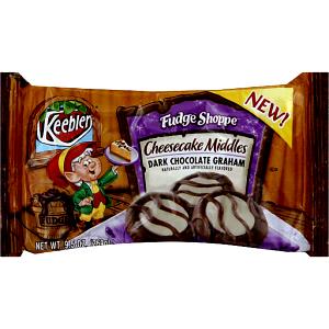 3 cookies Fudge Shoppe Dark Chocolate Graham Cheesecake Middles