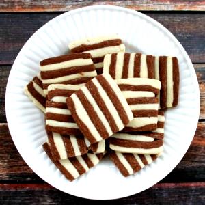 3 cookies Striped Shortbread Cookies