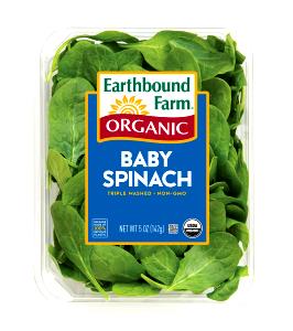 3 cups (3 oz) Organic Baby Spinach