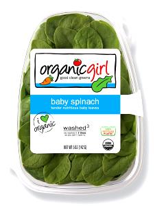 3 cups (85 g) Organic Baby Spinach Clamshell