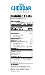 3 cups popped (33 g) White Cheddar & Sea Salt Popcorn