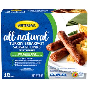 3 links (57 g) All Natural Turkey Breakfast Sausage Links