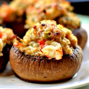 3 mushrooms Crab Stuffed Mushrooms