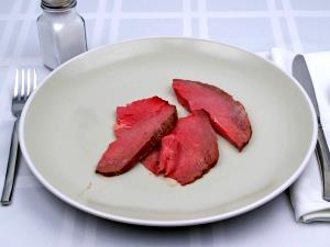 3 Oz Beef Bottom Round (Trimmed to 1/8" Fat, Choice Grade, Cooked, Roasted)