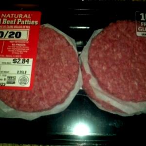 3 Oz Beef, Ground, Patty, Raw, 23% Fat (Hamburger)