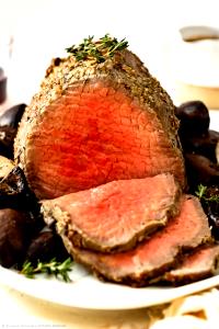 3 Oz Beef Tip Round (Trimmed to 1/2" Fat, Prime Grade, Cooked, Roasted)