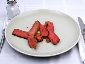 3 Oz Beef Top Round (Trimmed to 1/8" Fat, Choice Grade, Cooked, Braised)