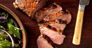 3 Oz Duck Breast Meat and Skin (Young Duckling, Boneless, Cooked, Roasted)
