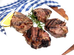 3 Oz Lamb, Aus, Sirloin Chops, Broiled, Slo