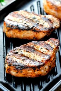 3 Oz Pork Chops (Center Rib, Boneless, Cooked, Braised)
