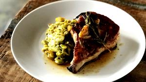 3 Oz Pork Chops (Sirloin, Bone-In, Cooked, Braised)