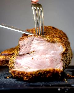 3 Oz Pork Roasts (Center Rib, Bone-In, Cooked, Roasted)